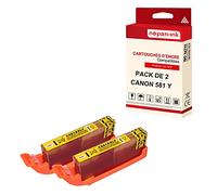 NOPAN-INK - x2 Cartouche compatible pour CANON CLI 581 XL CLI 581XL Jaune ()