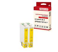 NOPAN-INK - x2 Cartouches Compatible pour Epson T0714 XL T0714XL Jaune (Guépard) Epson Stylus D 120 Stylus DX 4000 4050 4400 4450 5050 7400 7450