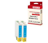 NOPAN-INK - x2 Cartouches Compatible pour Epson T1812 XL T1812XL Cyan (Pâquerette) Epson Expression Home XP-215 XP-215 XP-215 XP-215 XP-215 XP-