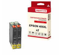 NOPAN-INK - x2 Cartouches compatibles pour EPSON 405 XL 405 XL Noir (Valise) pour Epson Workforce Pro WorkForce Pro WF-3800 Series WorkForce Pro WF-38