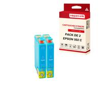 NOPAN-INK - x2 Cartouches compatibles pour EPSON 502 XL 502XL Cyan (Jumelles) pour Epson Expression Home XP-5100 XP-5100 Series XP-5105 XP-5115 Workfo