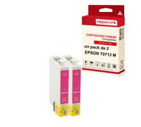 NOPAN-INK - x2 Cartouches compatibles pour EPSON T0713 XL T0713XL Magenta (Guépard) pour Epson Stylus D 120 Stylus DX 4000 4050 4400 4450 5050 7400 74