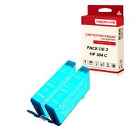 NOPAN-INK - x2 Cartouches compatibles pour HP 364 XL 364XL Cyan pour HP DeskJet 3070 A 3070 Series 3520 e-All-in-One 3524 OfficeJet 4610 4620 4622 Ph