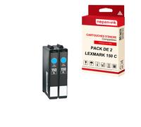 NOPAN-INK - x2 Cartouches compatibles pour LEXMARK 150 XL 150XL Cyan pour Lexmark Pro715 Pro915 S315 S415 S515