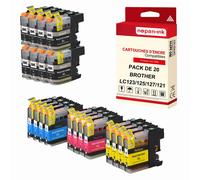 NOPAN-INK - x20 Cartouche compatible pour BROTHER LC 125 XL LC125XL Noir (x8) + Cyan (x4) + Magenta (x4) + Jaune (x4) Réveil
