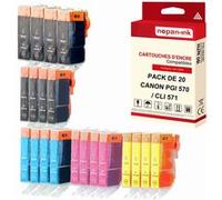 NOPAN-INK - x20 Cartouche compatible pour CANON 570 XL - 571 XL 570XL - 571XL Noir (x4) + Cyan (x4) + Magenta (x4) + Jaune (x4) + Photo Noir (x4) () Noir G