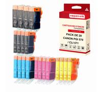NOPAN-INK - x20 Cartouches compatibles pour EPSON PGI 570 XL - CLI 571 XL PGI 570XL - CLI 571XL compatibles CANON Canon MG 5700 Series MG 5750 MG 575