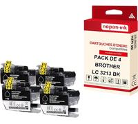 NOPAN-INK - x4 Cartouche compatible pour BROTHER LC 3213 XL LC3213XL Noir Glace