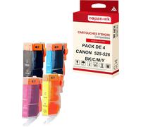 NOPAN-INK - x4 Cartouche compatible pour CANON PGI 525 XL + CLI 526 XL PGI 525XL + CLI 526XL Noir + Cyan + Magenta + Jaune 454BKPK4