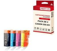 NOPAN-INK - x4 Cartouche compatible pour CANON PGI 550 XL - CLI 551 XL PGI 550XL - CLI 551XL Noir + Cyan + Magenta + Jaune () G