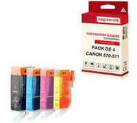 NOPAN-INK - x4 Cartouche compatible pour CANON PGI 570 XL - CLI 571 XL PGI 570XL - CLI 571XL Noir + Cyan + Magenta + Jaune () G