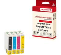 NOPAN-INK - x4 Cartouche compatible pour EPSON T1281 XL + T1282 XL + T1283 XL + T1284 XL T1281 XL + T1282 XL + T1283 XL + T1284 XL Noir + Cyan + Magenta + Jaune Renard