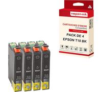 NOPAN-INK - x4 Cartouche compatible pour EPSON T1811 XL T1811XL Noir Pâquerette