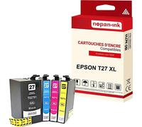 NOPAN-INK - x4 Cartouche compatible pour EPSON T27 XL T27XL Noir + Cyan + Magenta + Jaune Réveil