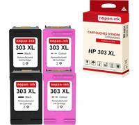 NOPAN-INK - x4 Cartouche compatible pour HP 303 XL (x2) + 303CL XL (x2) 303XL (x2) + 303CLXL (x2) Noir + Couleur T6N04AE + T6N03AE