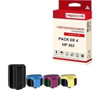 NOPAN-INK - x4 Cartouche compatible pour HP 363 XL 363XL Noir + Cyan + Magenta + Jaune C8721PK4