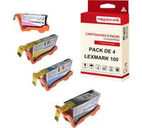 NOPAN-INK - x4 Cartouche compatible pour LEXMARK 105 XL 105XL Noir + Cyan + Magenta + Jaune 0014N1068, 69, 70, 71