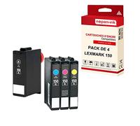 NOPAN-INK - x4 Cartouches Compatible pour LEXMARK 150 XL 150XL Noir + Cyan + Magenta + Jaune Lexmark Pro715 Pro915 S315 S415 S515