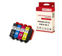 NOPAN-INK - x4 Cartouches compatibles pour EPSON 378 XL 378XL Noir + Cyan + Magenta + Jaune (Écureuil) pour Epson Expression Photo HD XP-15000 XP-8000