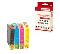 NOPAN-INK - x4 Cartouches compatibles pour EPSON 502 XL 502XL Noir + Cyan + Magenta + Jaune (Jumelles) pour Epson Expression Home XP-5100 XP-5100 Seri