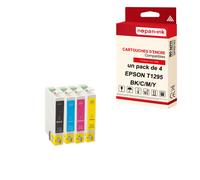 NOPAN-INK - x4 Cartouches compatibles pour EPSON T1291 XL + T1292 XL + T1293 XL + T1294 XL Noir + Cyan + Magenta + Jaune (Pomme) pour Epson Stylus Of