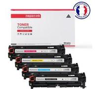 NOPAN-INK - x4 Toner HP CB540A CB541A CB542A CB543A - HP 125A - compatibles (1 Noir, 1 Cyan, 1 Jaune, 1 Magenta) G