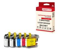 NOPAN-INK - x5 Cartouche compatible pour BROTHER LC 221 XL LC221XL Noir (x2) + Cyan + Magenta + Jaune Seau