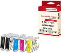 NOPAN-INK - x5 Cartouche compatible pour BROTHER LC 970 XL LC970XL Noir (x2) + Cyan + Magenta + Jaune Pluton