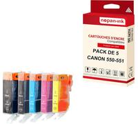 NOPAN-INK - x5 Cartouche compatible pour CANON PGI 550 XL - CLI 551 XL PGI 550XL - CLI 551XL Noir + Cyan + Magenta + Jaune + Photo Noir 6431B00