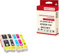 NOPAN-INK - x5 Cartouche compatible pour EPSON T2601 XL + T2612 XL + T2613 XL + T2614 XL + T2611 XL T2601 XL + T2612 XL + T2613 XL + T2614 XL + T2611 XL Noir + Cyan + Magenta + Jaune + Photo Noir Our