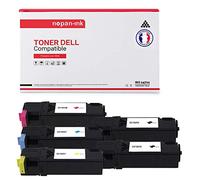 NOPAN-INK - x5 Toners - 593-11040 (Noir x2 + Cyan + Magenta + Jaune) - Compatible pour Dell 2150cdn 2150cn 2155cdn 2155cn