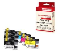 NOPAN-INK - x6 Cartouche compatible pour BROTHER LC 3213 XL LC3213XL Noir (x3) + Cyan + Magenta + Jaune Glace