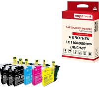 NOPAN-INK - x6 Cartouche compatible pour BROTHER LC 985 XL LC985XL Noir (x3) + Cyan + Magenta + Jaune Terre
