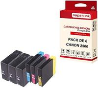 NOPAN-INK - x6 Cartouche compatible pour CANON 2500 XL 2500XL Noir (x3) + Cyan + Magenta + Jaune 9254BPK6