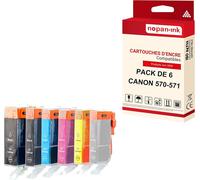 NOPAN-INK - x6 Cartouche compatible pour CANON 570 XL - 571 XL 570XL - 571XL Noir + Cyan + Magenta + Jaune + Photo Noir + Gris 0318C001