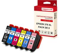 NOPAN-INK - x6 Cartouche compatible pour EPSON 378 XL 378XL Noir + Cyan + Magenta + Jaune + Light Cyan + Light Magenta Écureuil