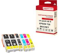 NOPAN-INK - x6 Cartouche compatible pour EPSON T2621 XL (x2) + 32 + 33 + 34 XL + 31 XL T2621 XL (x2) + 32 + 33 + 34 XL + 31 XL Noir (x2) + Cyan + Magenta + Jaune + Photo Noir Ours