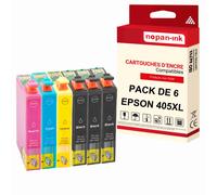 NOPAN-INK - x6 Cartouches compatibles pour EPSON 405 XL 405XL (Valise) compatibles EPSON Epson Workforce Pro WorkForce Pro WF-3800 Series WorkForce Pr