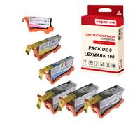 NOPAN-INK - x6 Cartouches compatibles pour LEXMARK 105 XL 105XL compatibles LEXMARK Lexmark Impact S301 Impact S305 Interact S605 Interpret S405 Intui