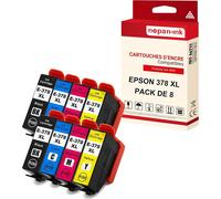 NOPAN-INK - x8 Cartouche compatible pour EPSON 378 XL 378XL Noir (x2) + Cyan (x2) + Magenta (x2) + Jaune (x2) Écureuil