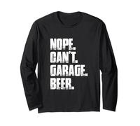 Nope Can't Garage Beer Car Lover Mechanic Garage Car Guy Manche Longue
