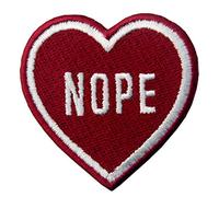 NOPE Coeur Brodé De Fer à Coudre Sur Le Patch