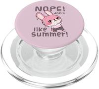 Nope! Don't Like Summer Hilarous Kawaii Bunny Sweating PopSockets PopGrip pour MagSafe