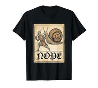 Nope Knight Fighting Giant Snail Funny Medieval History Meme T-Shirt Graphique avec Valeur