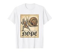 Nope Knight Fighting Giant Snail Funny Medieval History Meme T-Shirt Graphique avec Valeur