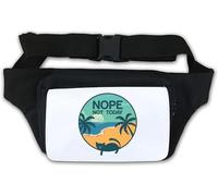 Nope Not Today Lazy Cat Beach Sac banane Motif graphique Blanc