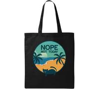 Nope Not Today Lazy Cat Beach Sac fourre-tout en coton naturel écologique Noir Taille unique, noir, One Size