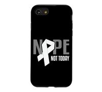 Nope Not Today Lung Cancer Ruban de Soutien Blanc Coque pour iPhone SE (2020) / 7/8