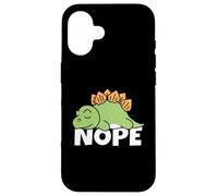 Nope Not Today No Funny Lazy Dinosaur Cute Stegosaurus Coque pour iPhone 16
