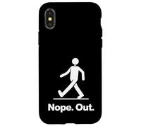 Nope Out Stick Figure Introverti Sarcastique Humour Graphique Coque pour iPhone X/XS